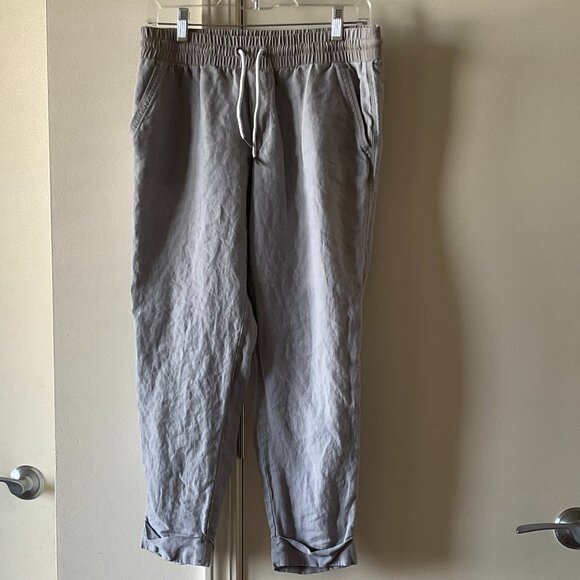 Athleta Women’s Linen Pull-On Jogger Pants Light Gray Size 4 - Picture 1 of 11